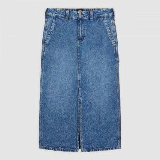 Women's Long Denim Carpenter Skirt