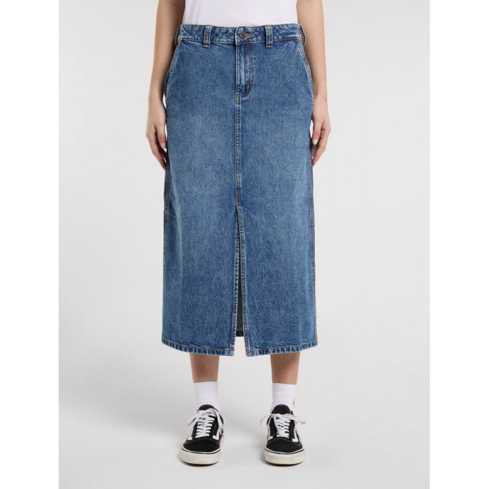 Women's Long Denim Carpenter Skirt