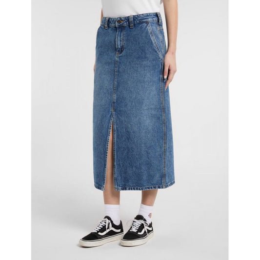 Women's Long Denim Carpenter Skirt