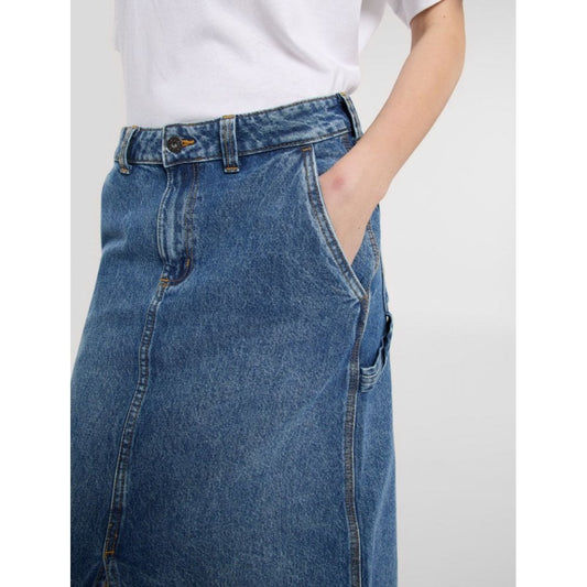 Women's Long Denim Carpenter Skirt