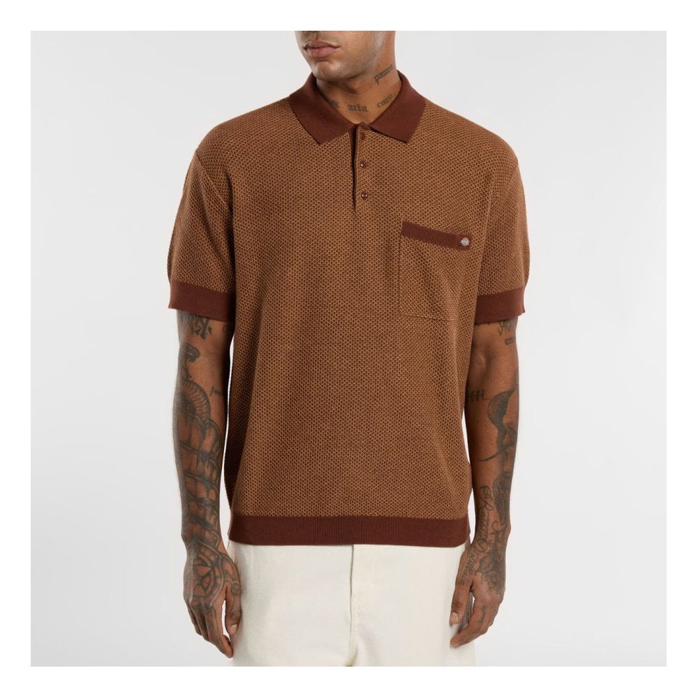 Rocky Knit Polo Shirt Oak Buff