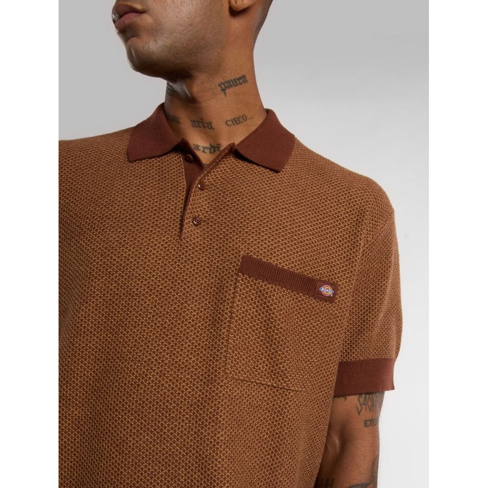 Rocky Knit Polo Shirt Oak Buff