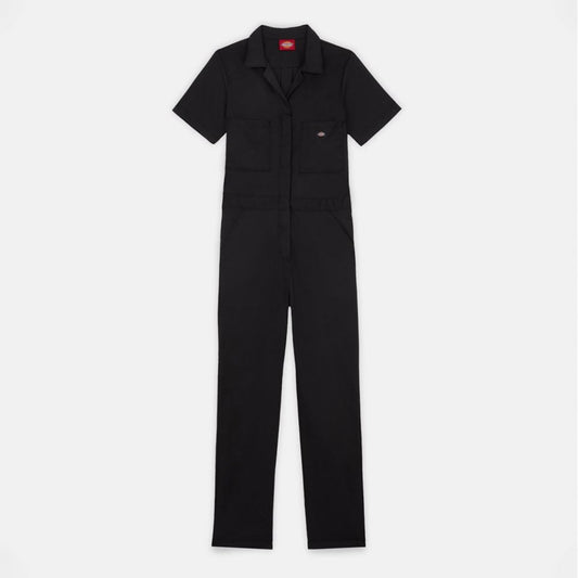 Women's Short Sleeve Coverall Black
