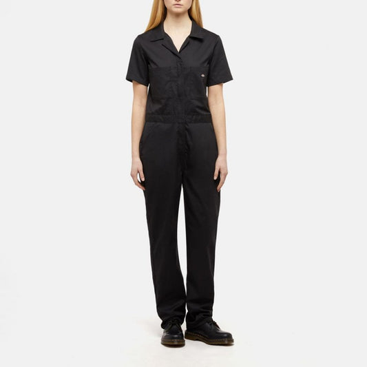 Women's Short Sleeve Coverall Black