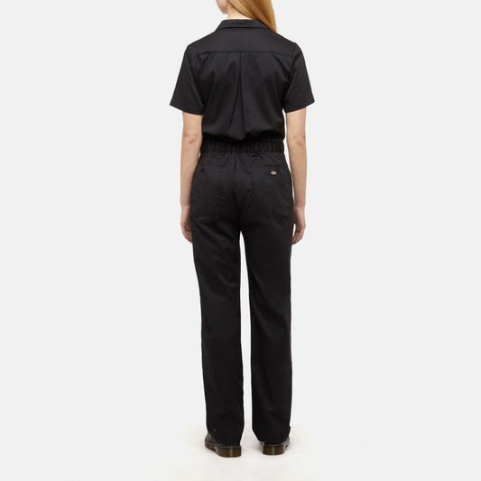 Women's Short Sleeve Coverall Black