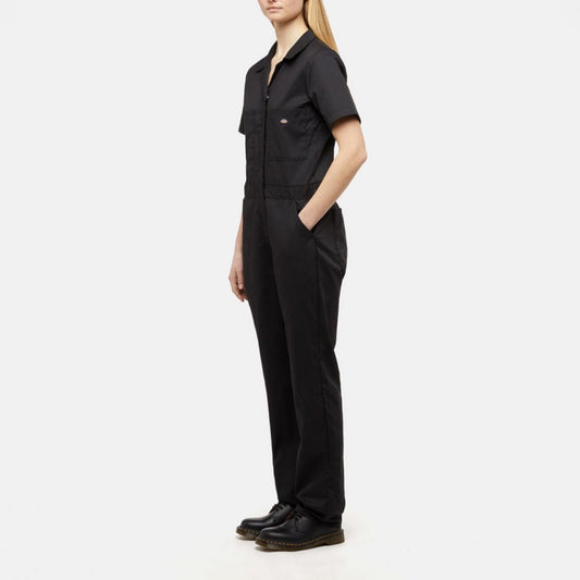 Women's Short Sleeve Coverall Black