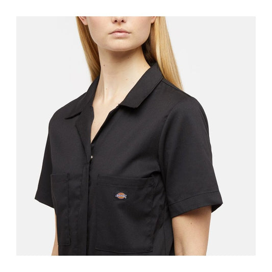Women's Short Sleeve Coverall Black