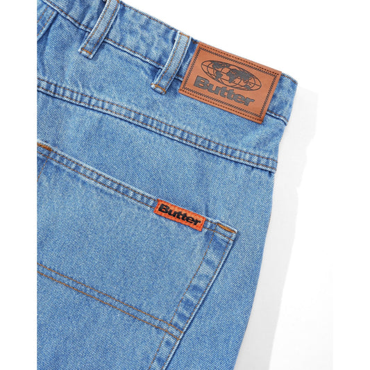Baggy Denim Shorts - Washed Indigo