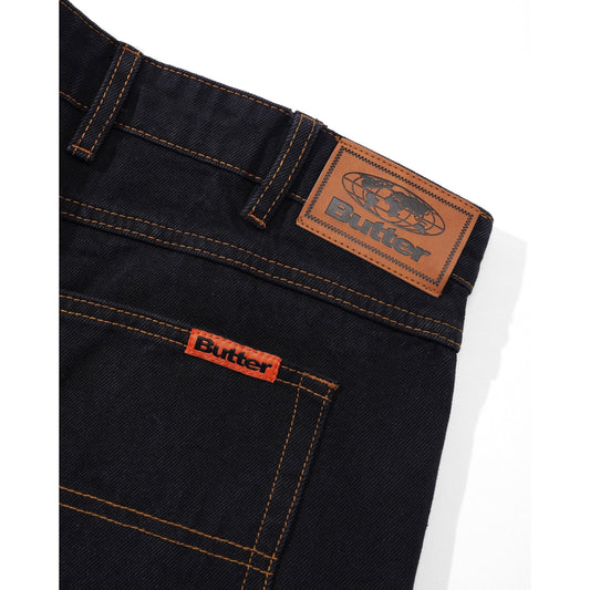 Baggy Denim Shorts - Washed Black