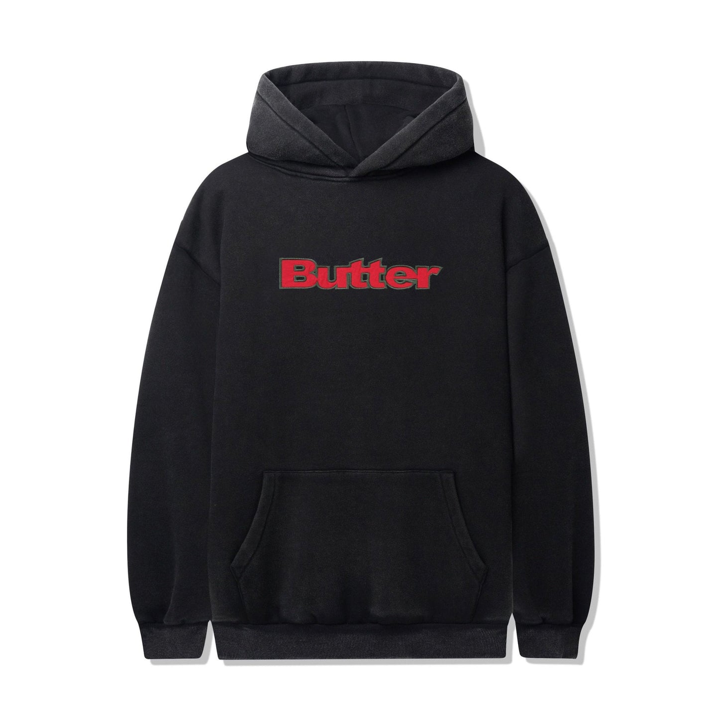 Nylon Logo Applique Pullover Hoodie - Black