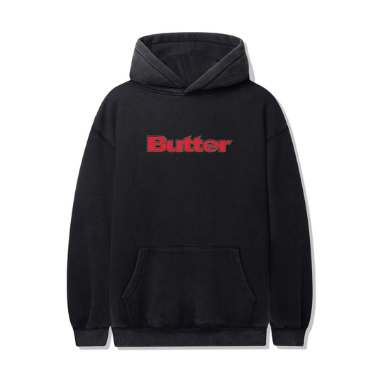 Nylon Logo Applique Pullover Hoodie - Black