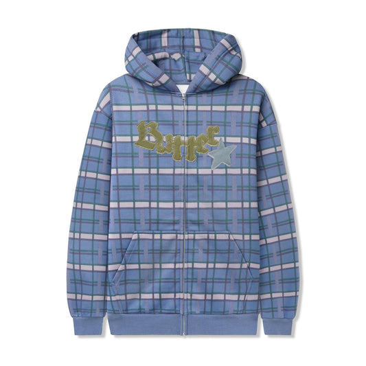 Edge Applique Zip-Thru Hoodie - Plaid
