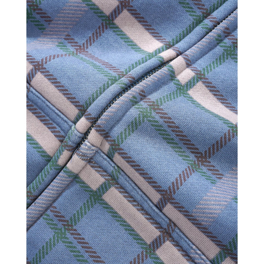 Edge Applique Zip-Thru Hoodie - Plaid