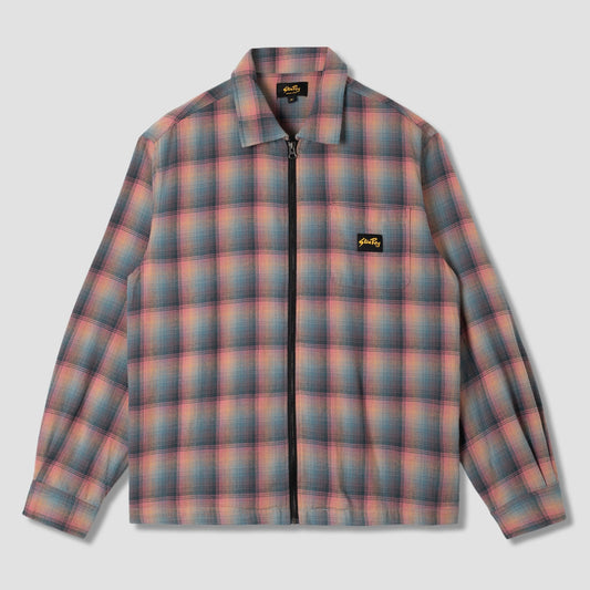 Zip Shirt - Pink / Teal Plaid