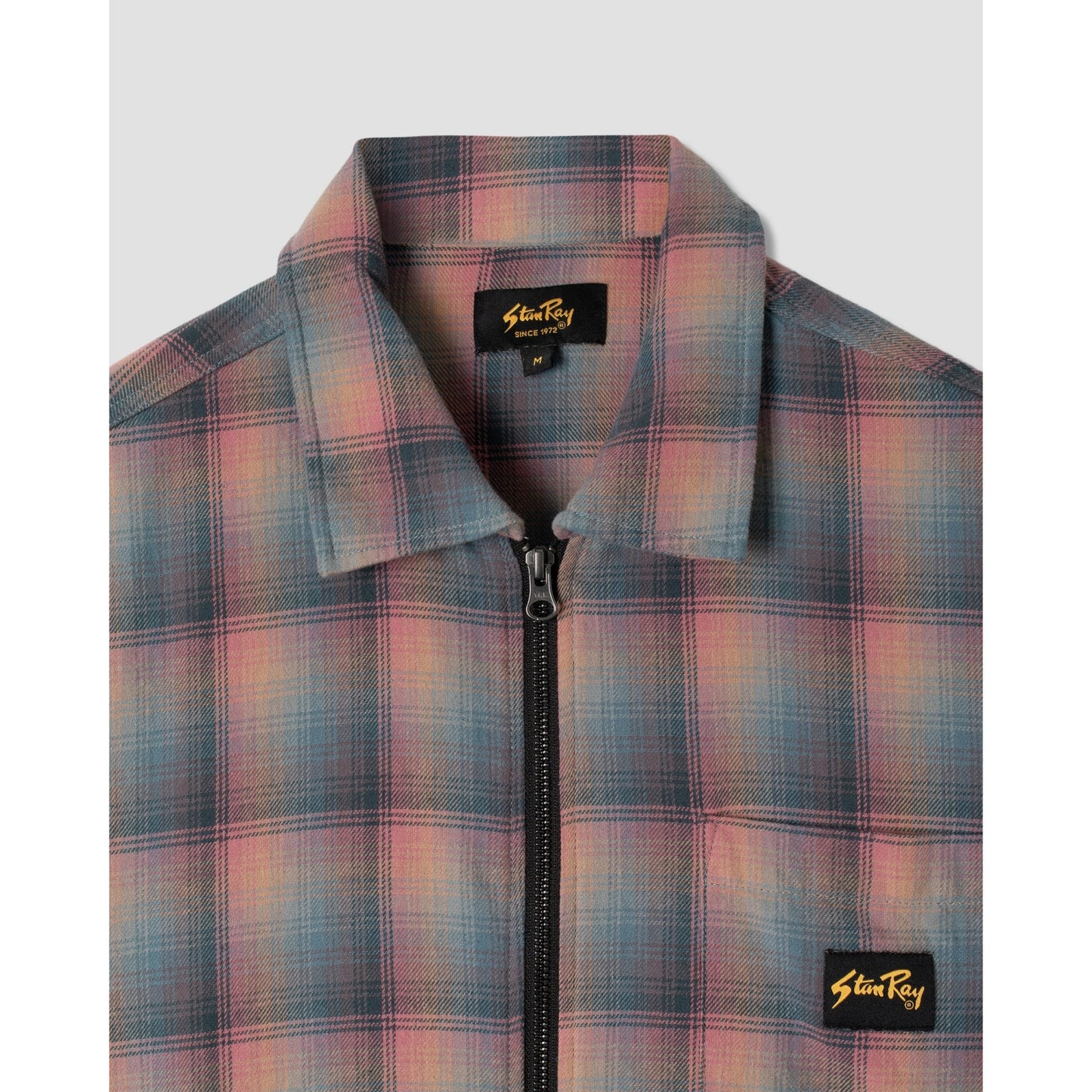Zip Shirt - Pink / Teal Plaid