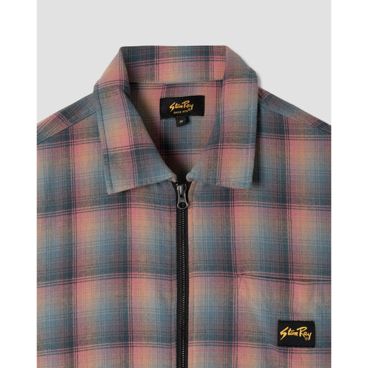 Zip Shirt - Pink / Teal Plaid