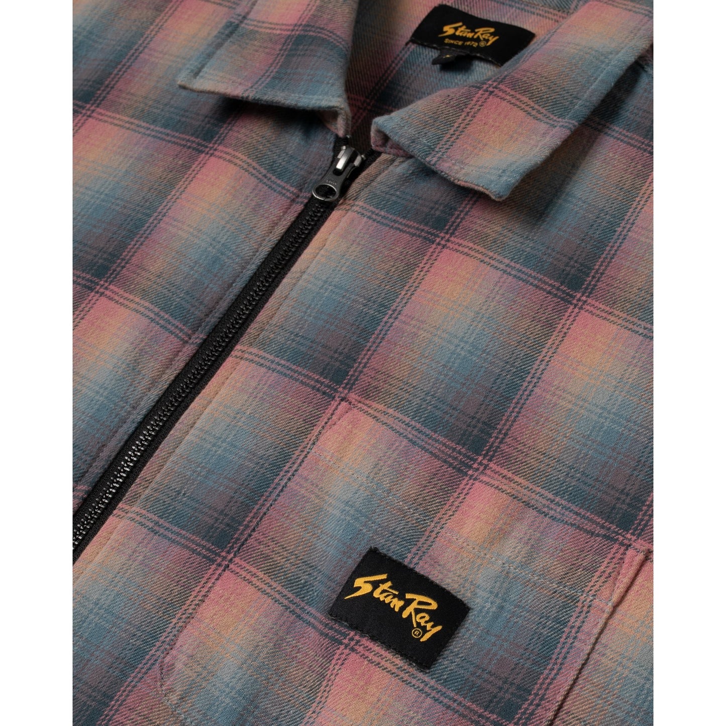 Zip Shirt - Pink / Teal Plaid