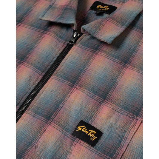 Zip Shirt - Pink / Teal Plaid