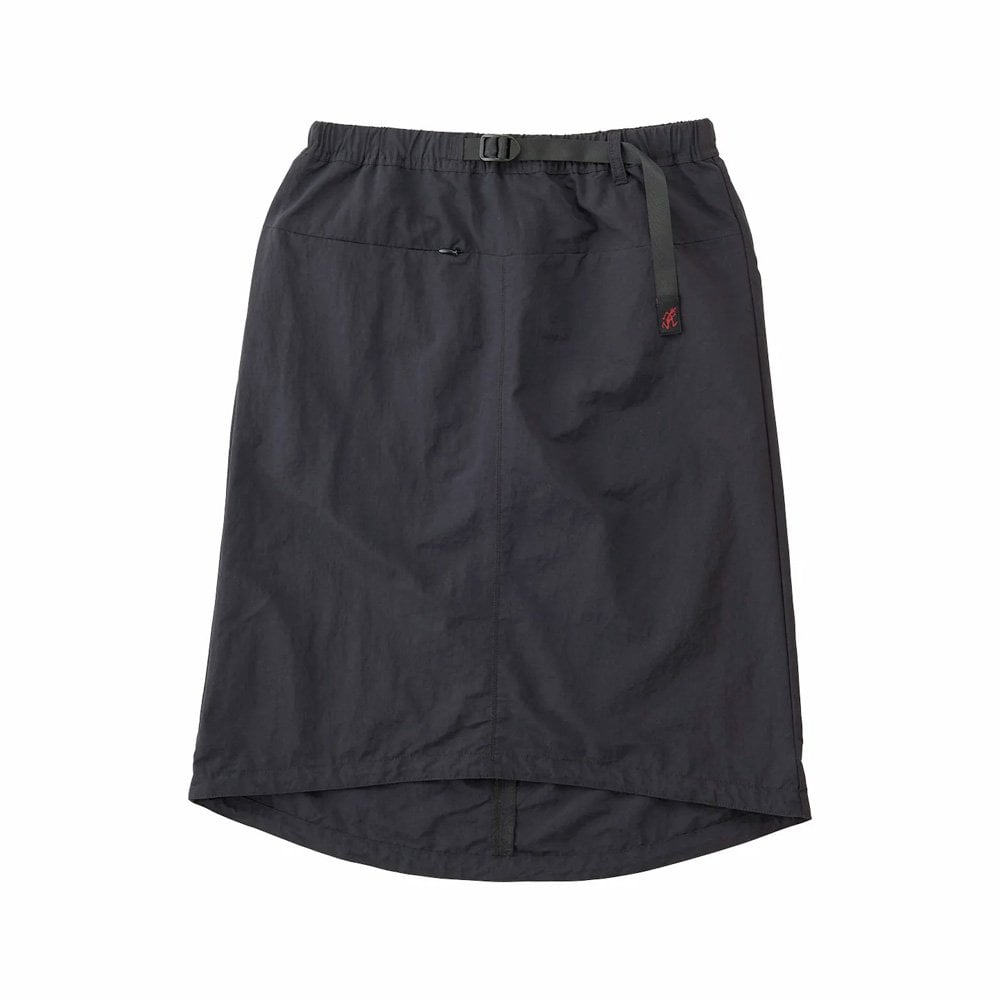 Nylon Packable Midi Skirt - Black