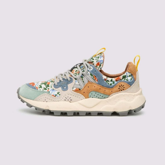Yamano 3 Woman Suede/Print - Grey Milk-Spring Flowers