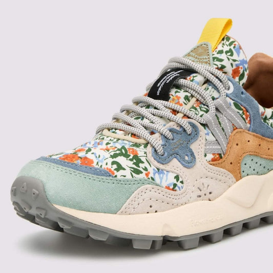 Yamano 3 Woman Suede/Print - Grey Milk-Spring Flowers
