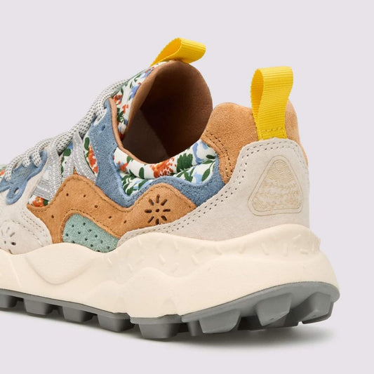Yamano 3 Woman Suede/Print - Grey Milk-Spring Flowers
