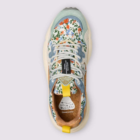 Yamano 3 Woman Suede/Print - Grey Milk-Spring Flowers