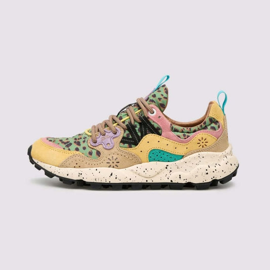 Yamano 3 Woman Suede/Print - Leo Beige-Sand