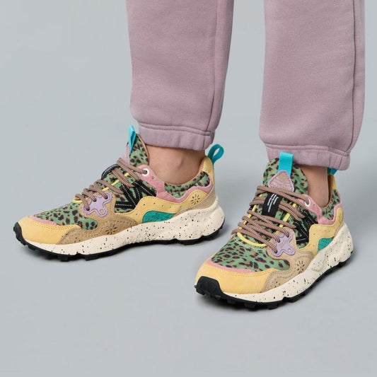 Yamano 3 Woman Suede/Print - Leo Beige-Sand