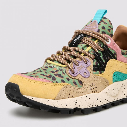 Yamano 3 Woman Suede/Print - Leo Beige-Sand