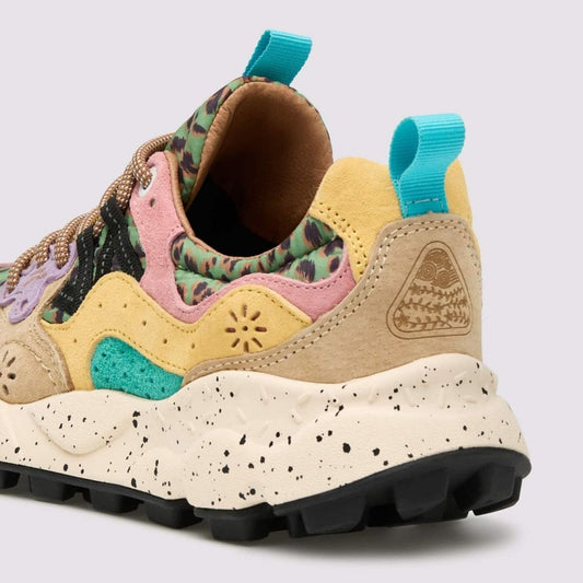 Yamano 3 Woman Suede/Print - Leo Beige-Sand