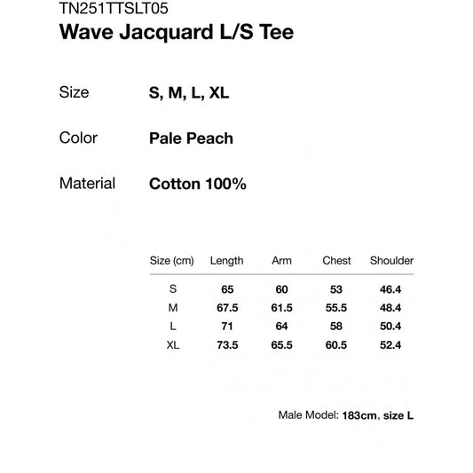 Wave Jacquard L/s Tee - Peach