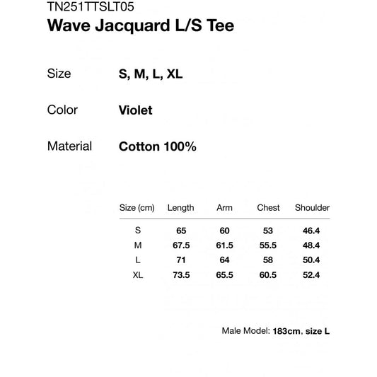 Wave Jacquard L/s Tee - Violet