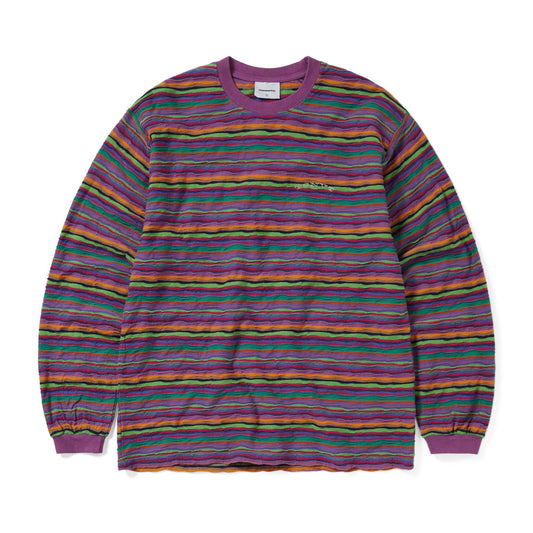 Wave Jacquard L/s Tee - Violet