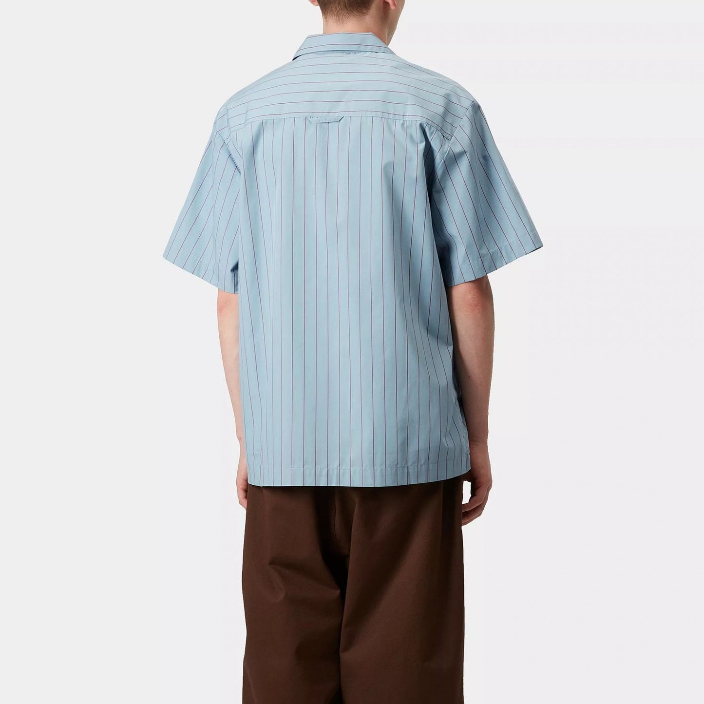 S/s Hendry Shirt - Seaton Stripe, Frosted Blue / Mulberry