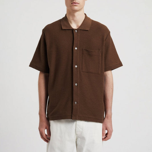 Gustav Crochet Jersey Shirt - Chesnut