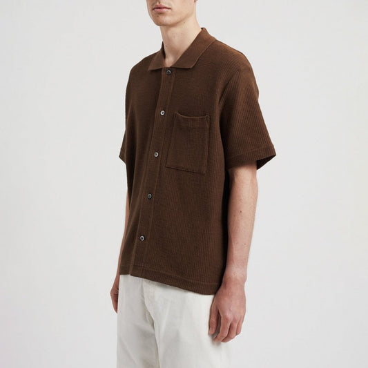 Gustav Crochet Jersey Shirt - Chesnut