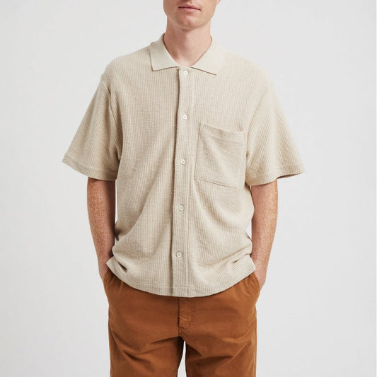 Gustav Crochet Jersey Shirt - Oatmeal