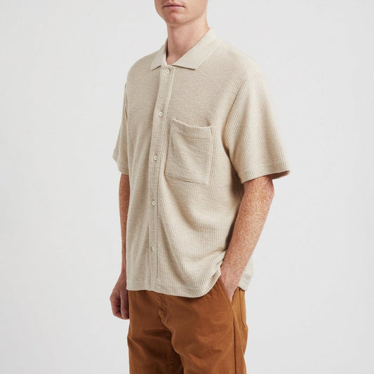 Gustav Crochet Jersey Shirt - Oatmeal