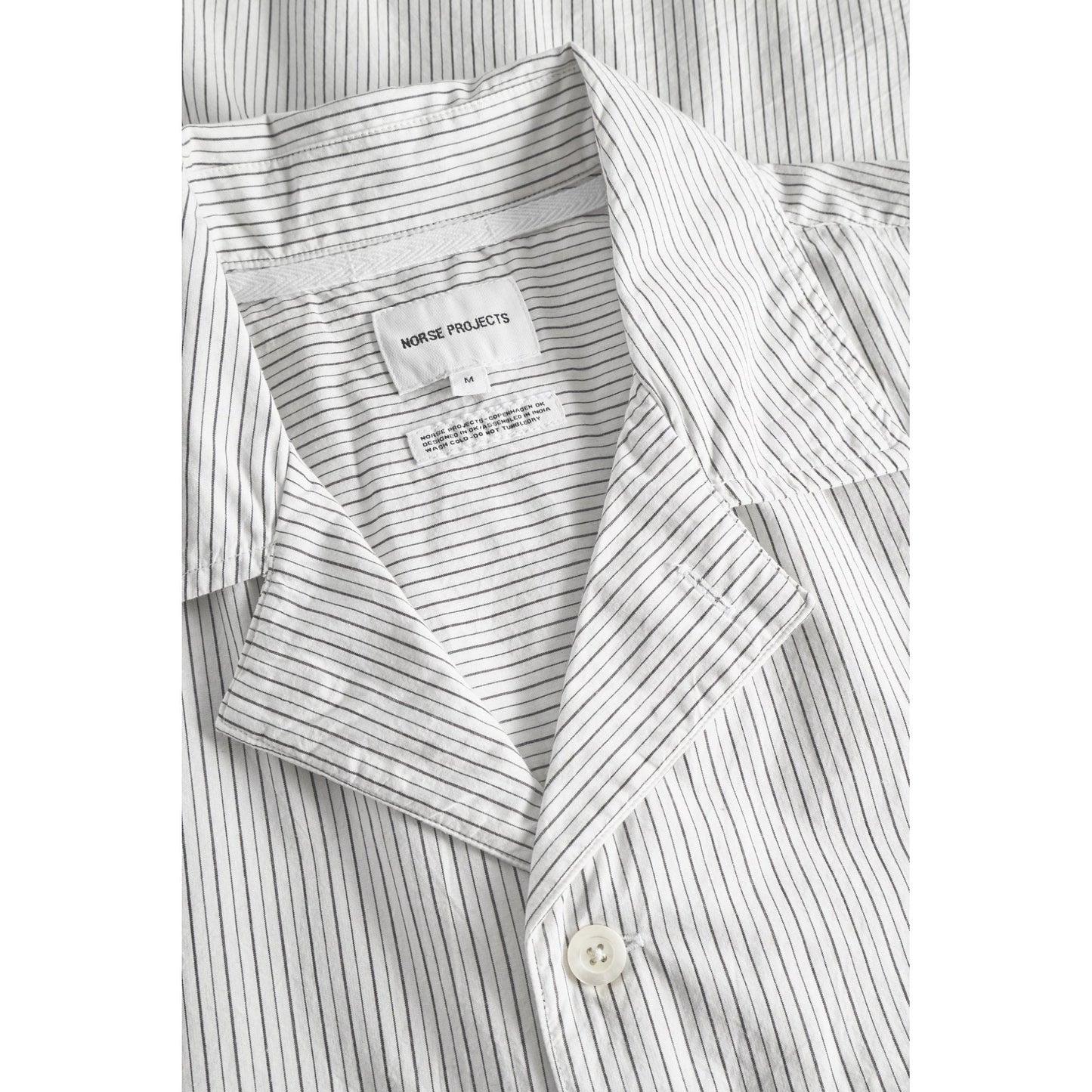 Mads Poplin Stripe SS Shirt - Ecru