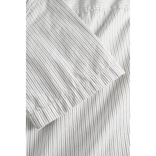 Mads Poplin Stripe SS Shirt - Ecru