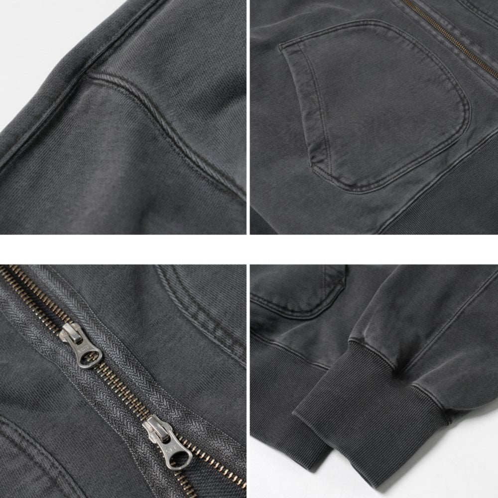 OG Pigment Dyeing Hood Zip-Up - Charcoal