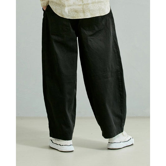 Twill Balloon Pants - Black