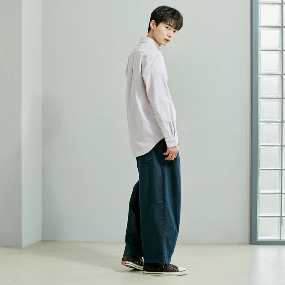 Twill Balloon Pants - Navy