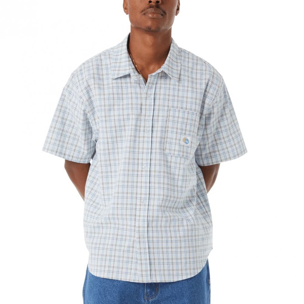 Total Eclipse S/s Plaid Shirt - Light Blue
