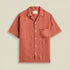 Linen Camp Collar Shirt - Terracotta