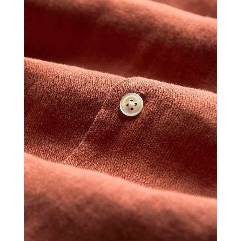 Linen Camp Collar Shirt - Terracotta