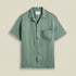 Linen Camp Collar Shirt - Dry Green