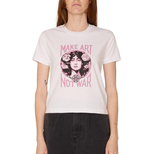 Women's Make Art Not War II Custom Kaylin Tee, White