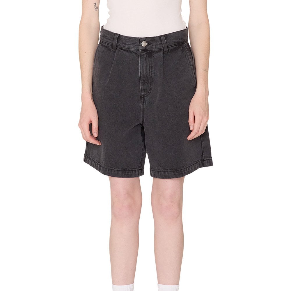 Women's Eli II Denim Pleated Short - Black Ash